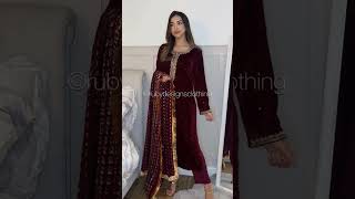 maroon colour velvet suit designs by fashion trends