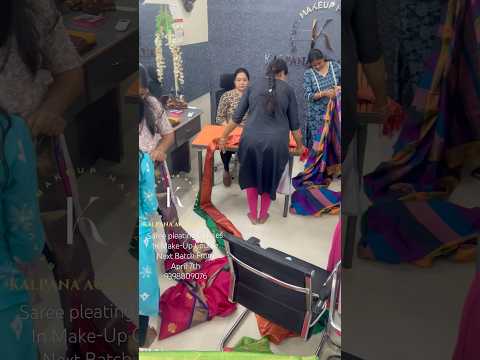 Student's Practice | Saree Pleating | Kalpana Academy | #shorts