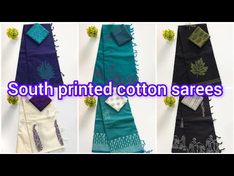 Southcottonmix printed sarees 💥 what'sapp-8072957889 #printedsaree #vinotex