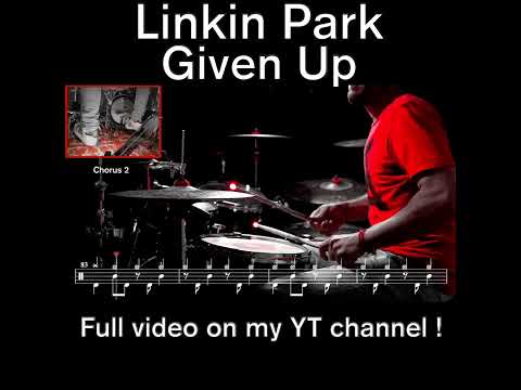 Linkin Park - Given Up - Drum cover (with scrolling drum score) #drumcover #drumscore