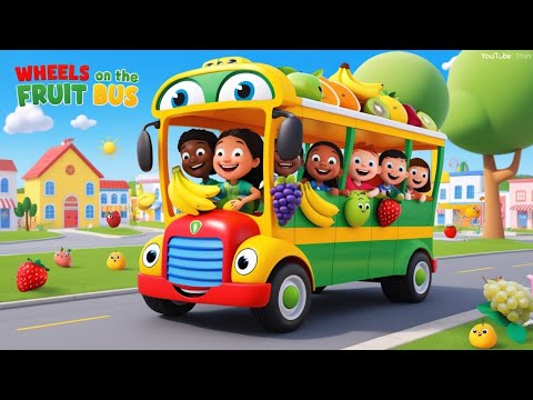 "🎶 Wheels on the Fruit Bus: A Joyful Journey with Fun Nursery Rhymes for Kids! 🍎🚌"