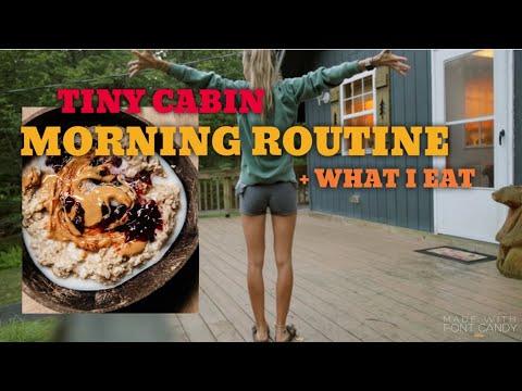 WHAT I EAT VEGAN | TINY CABIN MORNING ROUTINE | CAKE BATTER OATMEAL RECIPE