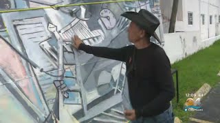 Dallas Artist Creates Mural In Surfside In Tribute To Condo Collapse Victims