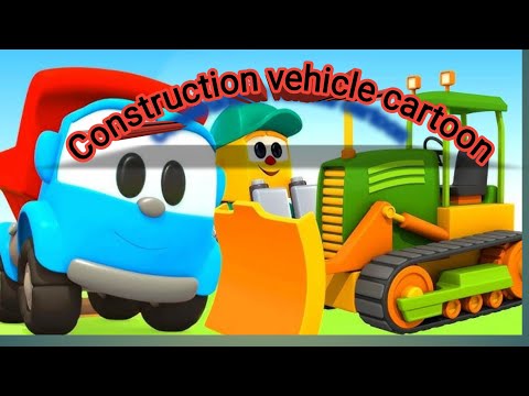 Construction vehicle bulldozer cartoon video for kids | Other truck and excavator road for cleaning