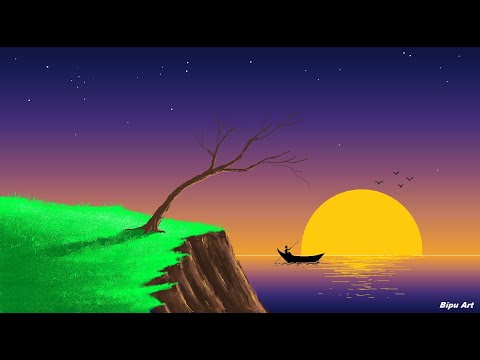 Draw in Ms Paint | Ms Paint Drawing | paint in computer | scenery drawing | How to draw