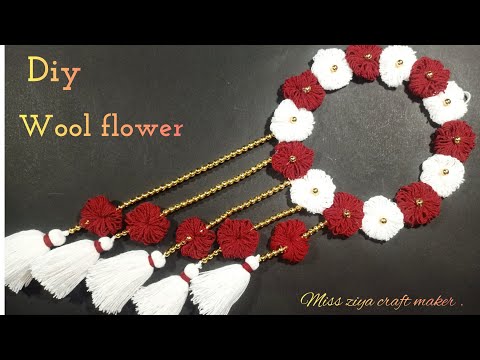 how to make wool flower. showpiece.#craftdiy  #missziyacraftmaker #flowerarrangement craftideas#diy