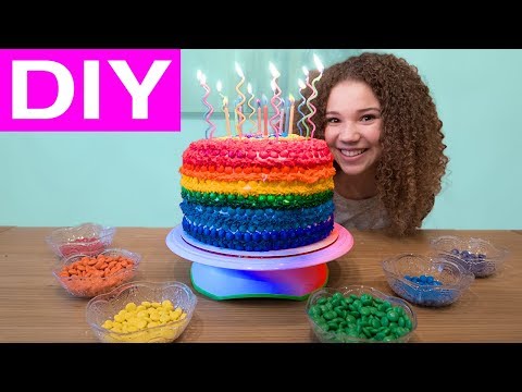 Olivia's Rainbow M&M 12th Birthday Cake