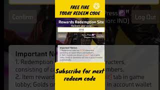 FREE FIRE REDEEM CODE || FREEFIRE TODAY REDEEM CODE || FF REDEEM CODE || #shortfeed#shorts#short #ff