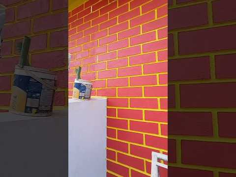 brick cutting wall painting simple 🤔 #shorts #trending #viral #viralshort #painting #best