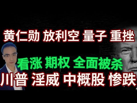 黄仁勋 放利空 量子 重挫 | 美股 看涨 期权 全面被杀 | 川普 淫威 中概股 惨跌  #美股 #英伟达 #特斯拉