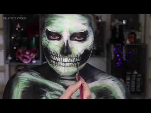 Watercolor Skull Halloween Makeup Tutorial