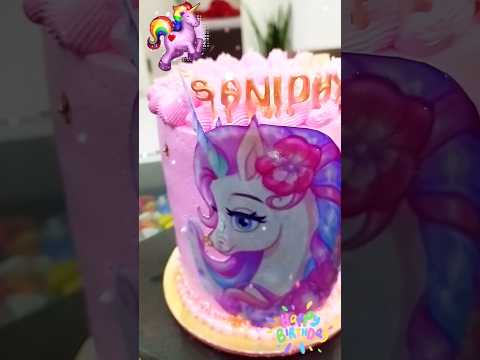 Unicorn Theme Cake Design #kkhushifoods #shorts