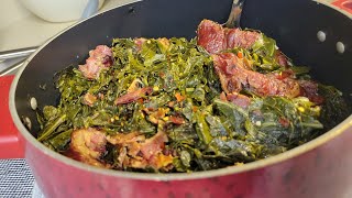 Collard Greens with Smoked Neck Bones