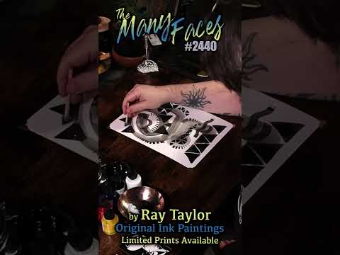 #2440 The Many Faces 2024 Collection: Ink Painting Process Timelapse with Ray Taylor