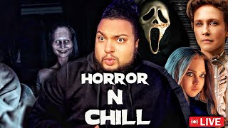 HORROR & CHILL | Watching SCARY TikToks , Talking Horror Movies *LIVE*