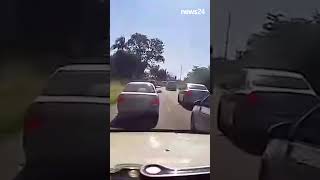 Dashcam captures Westville security director's takedown of alleged car thieves #news24video #news24