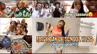 my first day of school vlog😉(junior)|friends, new classes, and more!!|Camryn Attis #school