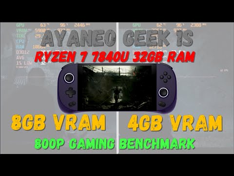 Ayaneo Geek 1S Ryzen 7 7840U 8GB vs 4GB VRAM Gaming Benchmark!