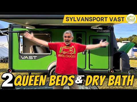 Small Camper Trailer with 2 Queen Beds and Bathroom: SylvanSport VAST