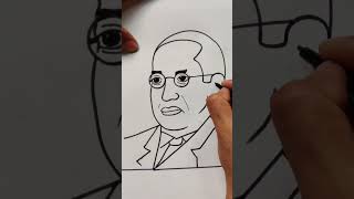 Using number 2 to Dr Babasaheb Ambedkar/Quick simple and easy drawing of Dr Ambedkar