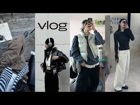 vlog✦ 겨울 아이템 야금야금…❄️내 맛대로 입고 골라 본 패딩 출근룩(+구독자이벤트✧･ﾟ). 무음팝업. 다이애그널 쇼룸구경. 언박싱. 데일리룩. 직장인 일상브이로그