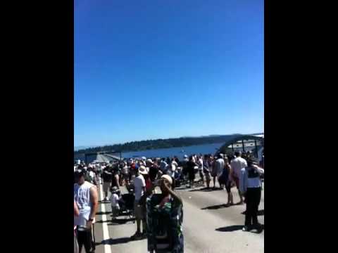 Fat albert  seafair 2012  on I-90 bridge