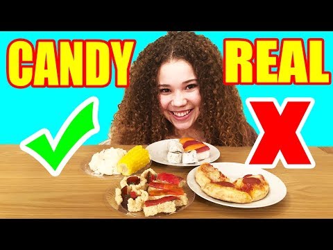 Making FOOD out of CANDY! DIY Edible Candy vs Real Food Challenge