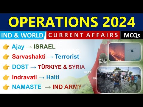 Important Operations 2024 Current Affairs | Operations & Mission 2023-24 | Current Affairs 2024 |