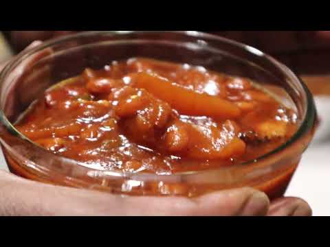 APPLE PIE BACON BAKED BEANS  TO MAKE BACON BAKED BEANS WITH APPLE FILLING AT HOME VIDEO RECIPE