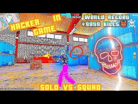 FREEFIRE SOLO VS SQUAD GAMEPLAY||👽+9999 KILLS 👹WORLD RECORD ☠️||HACKER IN GAME👺