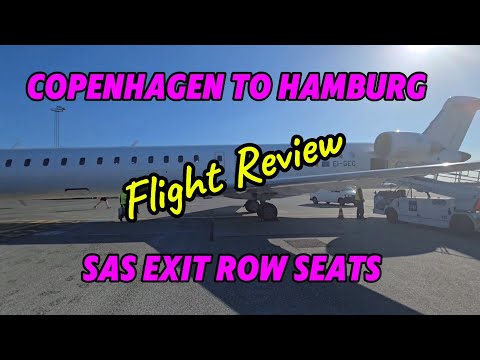 SAS Flight - Copenhagen to Hamburg. Exit Row Seat Review ✈✈🛫🛬⛅