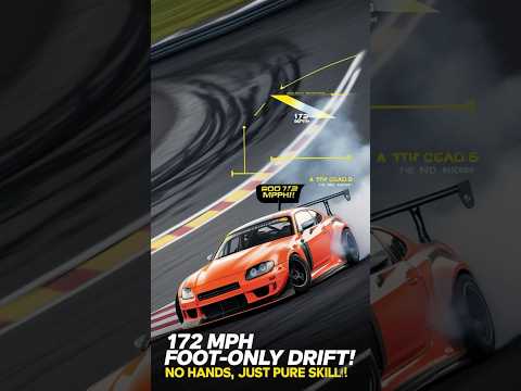 172 MPH Drift Using Only Feet! Incredible Skill! #drift #racing #worldrecord #shorts