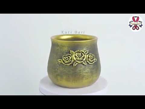 Cement pottery making Cement flower vase Tree #Pallikutir #design #demonslayer #shortvideo #design