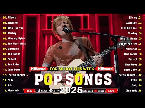 Ed Sheeran, Bruno Mars, Dua Lipa, Adele, Maroon 5, Rihanna, The Weeknd - Billboard Top 50 This Week