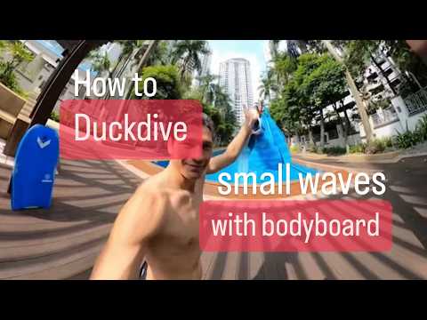 🏄🏻‍♂️🌊🥇How to Duck dive with a Bodyboard small waves for beginners 🦆🐬