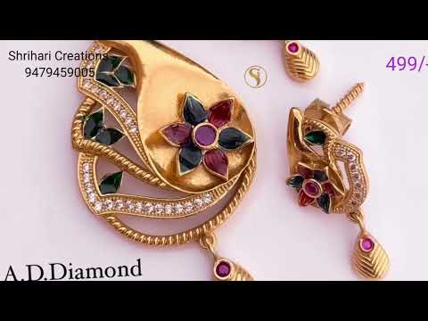 Antique Gold Pendant designs with Weight | antique pendant set ||  #shriharicreations