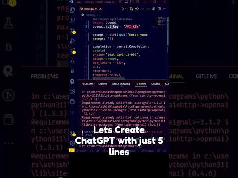 Create Chat GPT clone with just 5 lines of python code #shorts #AI #chatgpt #python