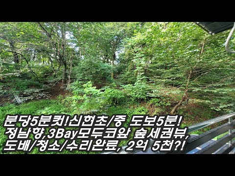 분당 태재고개  2억대빌라매매,신현초/중교 도보거리 신현 4리?도배/청소/수리완료,코앞 숲세권,분당 진입 5분! 부동산은 역시 입지!!