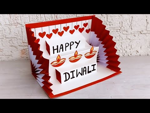 DIY Diwali Pop up Card 2024 / Handmade Diwali greeting card / How to make easy Diwali card.