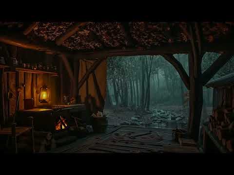 Rainy Night Escape - Cozy Hut with Heater and Rainy Ambience for Sleep Instantly, Relaxation