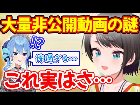 すいちゃんに暴露された隠れた大量非公開動画の謎について語る大空スバル【ホロライブ/ホロライブ切り抜き】