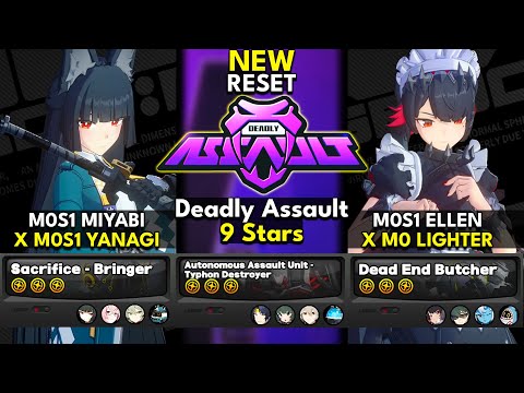 NEW Deadly Assault 9 Stars | M0S1 Miyabi & M0S1 Ellen & M0S1 Harumasa | Zenless Zone Zero 1.4