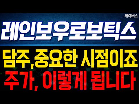 레인보우로보틱스 주가 전망. 중요한 시점이죠. 목표 주가 준비하겠습니다. (핵심 편집)