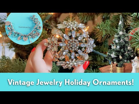 Vintage Jewelry Ornaments, Brooch Tree and Holiday Tiffany Charm Bracelet update!! ❤️