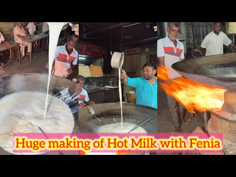 Huge making of Hot milk with Fenia in Jodhpur😍😍 Winter Special🤩🤩