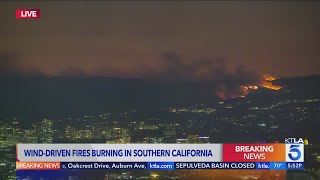 Wind-driven Hollywood Hills fire