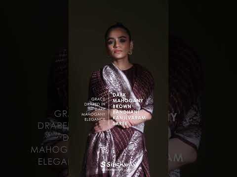 Dark Mahogany Brown Bandhani Kanjivaram Saree | SINGHANIAS | Ph:9133233310