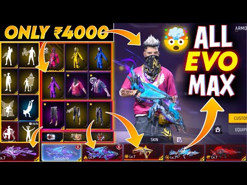 Free Fire id Sell Low Price 😱💸|| FF id SELL 🛒Low Price ma id 🤯💸|| All Evo Max || Trusted id Seller💯✅