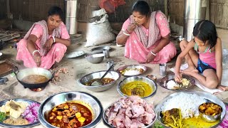 Chicken curry | Assam village cooking chicken curry and hot rice | cooking and eating