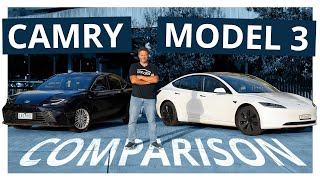 2024 Tesla Model 3 v Toyota Camry Hybrid | In the ultimate Uber shootout we pitch EV versus hybrid